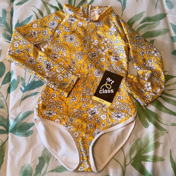 yellow long sleeve bathing suit
